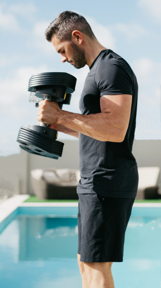Гантели наборные First Degree Fitness MX Select MX-85, вес 5.6-38.6 кг, 2 шт без стойки
